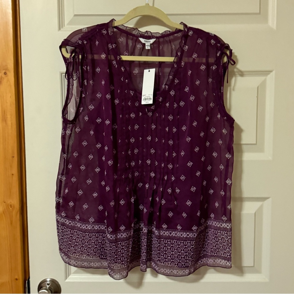 Sonoma Purple Blouse Relaxed Boxy Style